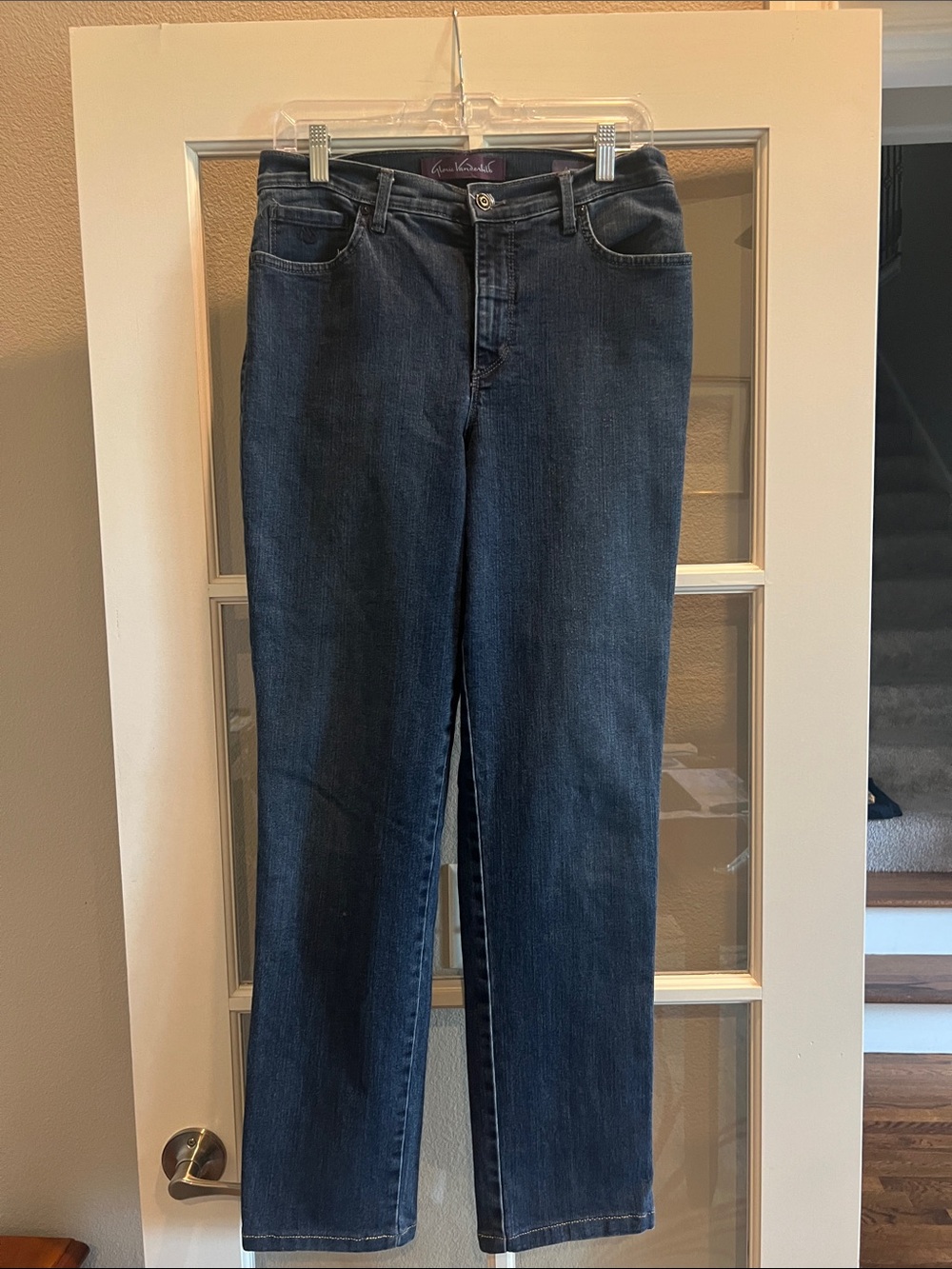 Gloria Vanderbilt High-Rise Straight Leg Jeans in Dark Blue